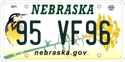 NE license plate 95VF96