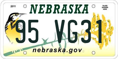 NE license plate 95VG31