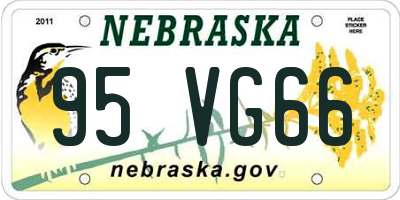 NE license plate 95VG66