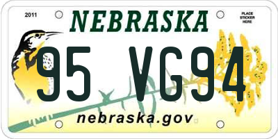 NE license plate 95VG94