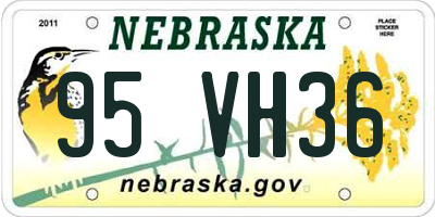 NE license plate 95VH36