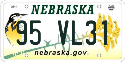 NE license plate 95VL31
