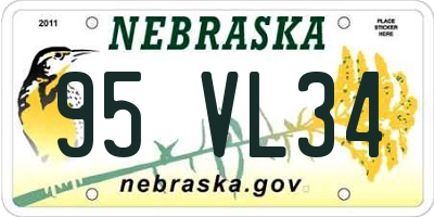 NE license plate 95VL34