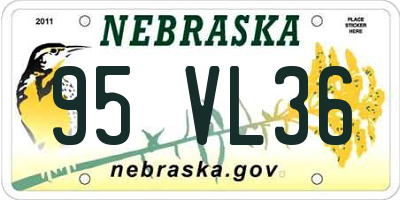 NE license plate 95VL36