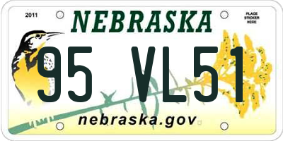 NE license plate 95VL51