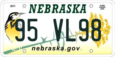 NE license plate 95VL98
