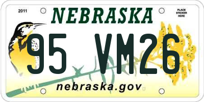 NE license plate 95VM26