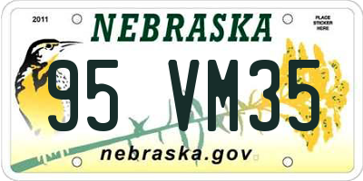 NE license plate 95VM35