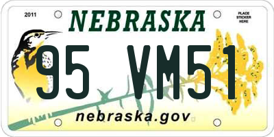 NE license plate 95VM51