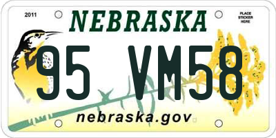NE license plate 95VM58