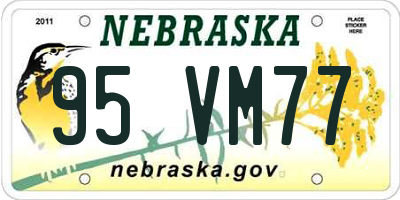 NE license plate 95VM77