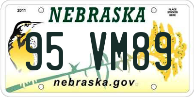NE license plate 95VM89