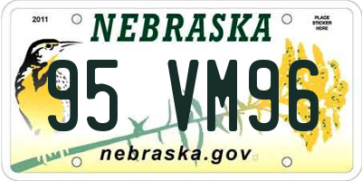 NE license plate 95VM96