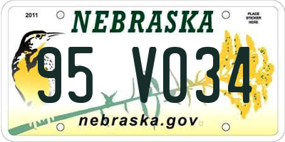 NE license plate 95VO34