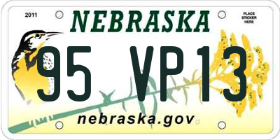 NE license plate 95VP13