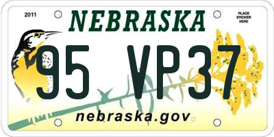 NE license plate 95VP37
