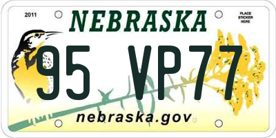 NE license plate 95VP77
