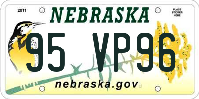 NE license plate 95VP96