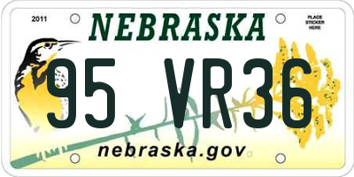 NE license plate 95VR36