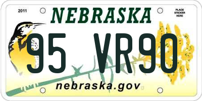 NE license plate 95VR90