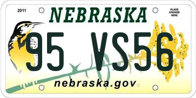 NE license plate 95VS56