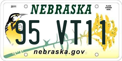 NE license plate 95VT11