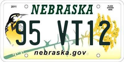NE license plate 95VT12