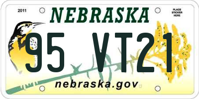 NE license plate 95VT21