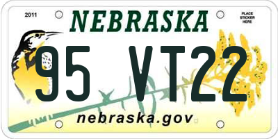 NE license plate 95VT22