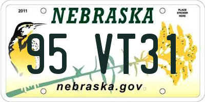 NE license plate 95VT31