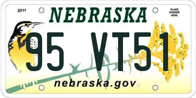 NE license plate 95VT51
