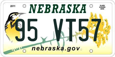 NE license plate 95VT57