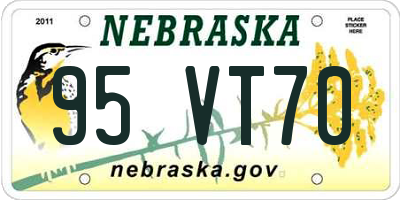 NE license plate 95VT70