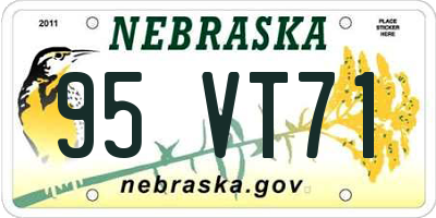 NE license plate 95VT71