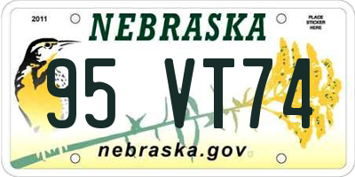 NE license plate 95VT74