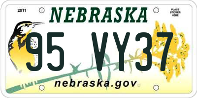 NE license plate 95VY37