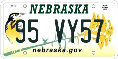 NE license plate 95VY57