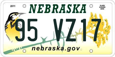 NE license plate 95VZ17