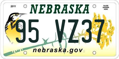 NE license plate 95VZ37