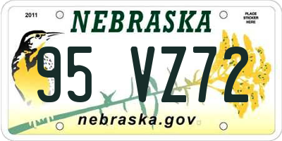 NE license plate 95VZ72
