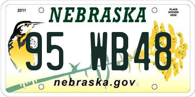 NE license plate 95WB48