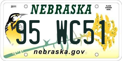 NE license plate 95WC51