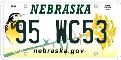 NE license plate 95WC53