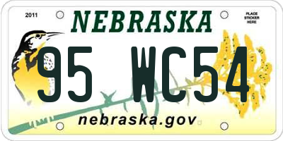 NE license plate 95WC54