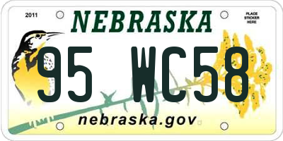 NE license plate 95WC58