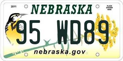 NE license plate 95WD89