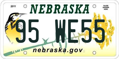 NE license plate 95WE55