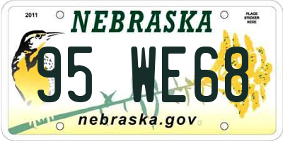 NE license plate 95WE68