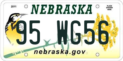 NE license plate 95WG56