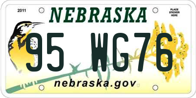 NE license plate 95WG76